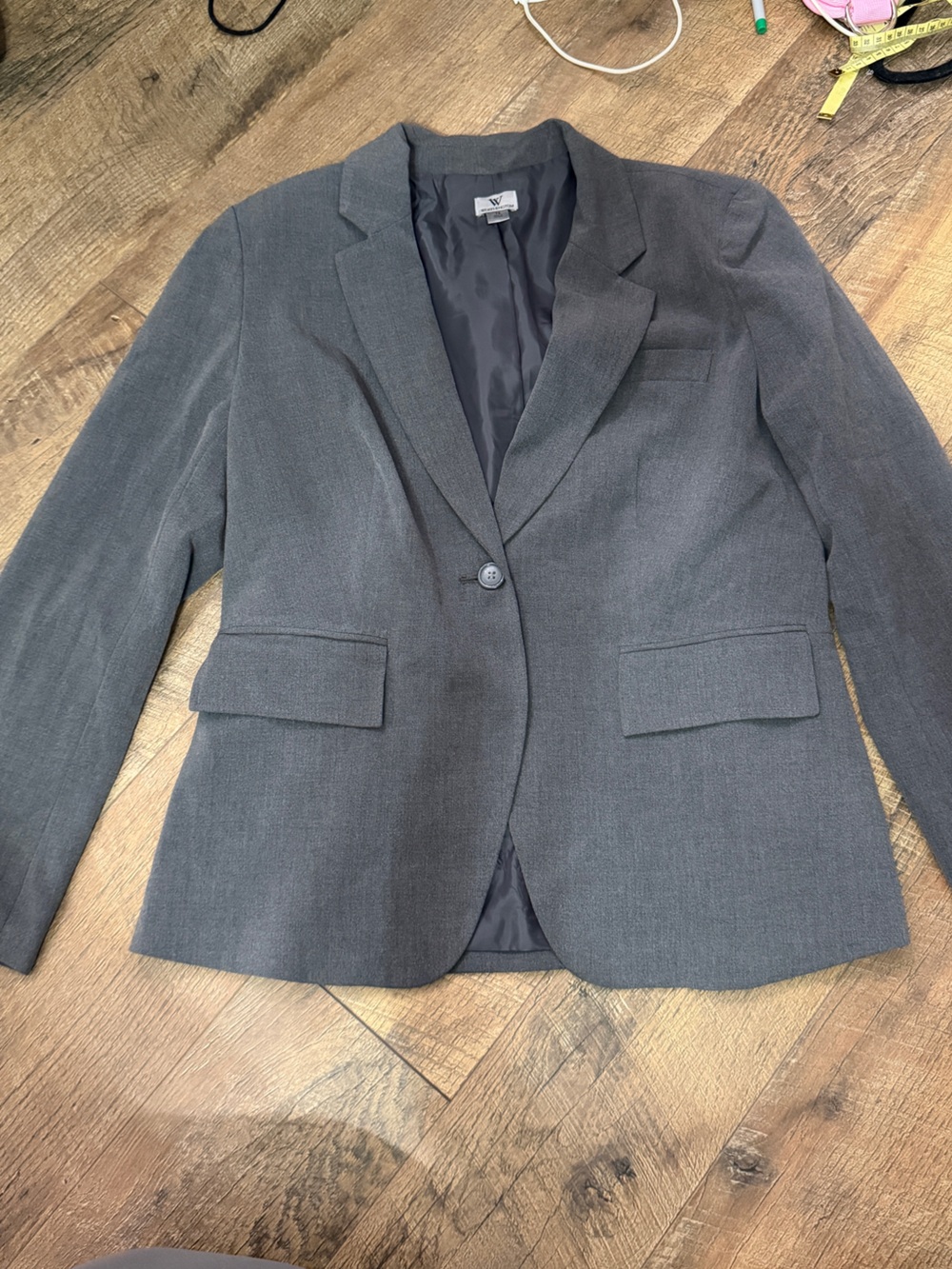Worthington Men's Dark Gray Single-Button Blazer